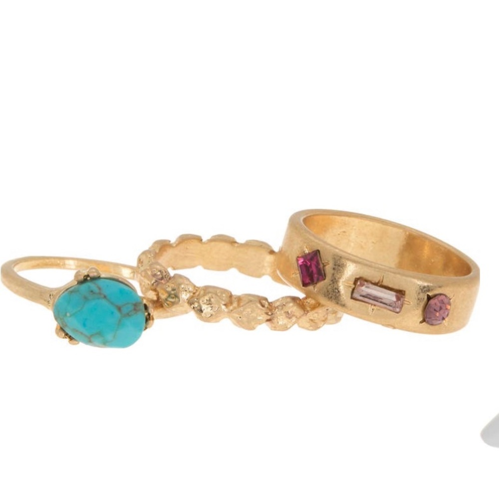 Mixed stone set of 3 rings